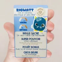 Carte collector de Zigwatt – personnage de doudou monstre Blue Dragorn avec super pouvoirs