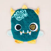 Zigwatt vu de dessus – doudou original pour bébé, cousu à la main en minky texturé