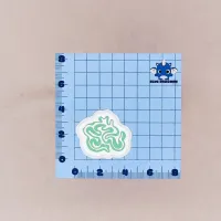 Sticker en forme de cerveau vert, motif zigzag de Grizzle