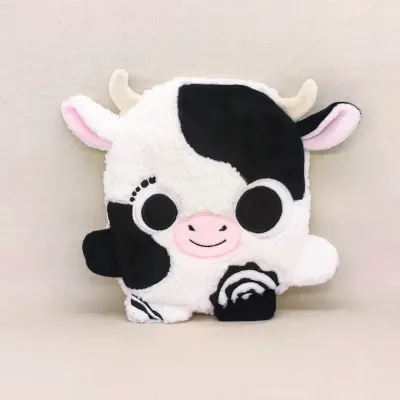 Meuulky le doudou collector Fluffonin debout – doudou vache noir et blanc fait main dès la naissance