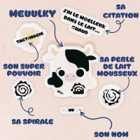 Détails du contenu de pack de stickers artisanaux Meuulky Blue Dragorn Studio