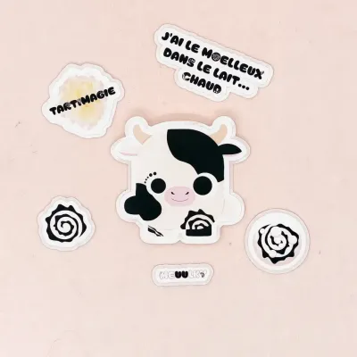Lot de 6 stickers Meuulky vinyle mat – Fluffonin collector Blue Dragorn