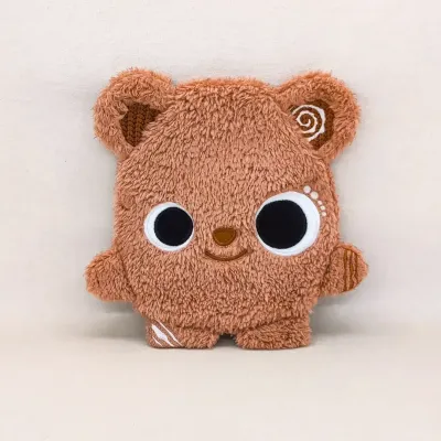 Toffuzz doudou collector Fluffonin debout – ours en teddy muscade fait main pour bébé