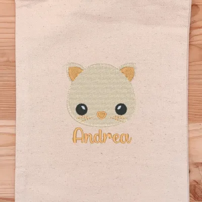 Pochette Brodée Andrea le Chat
