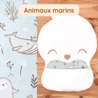 Le doudou Bee Doux et le cœur coussinet Animaux marins