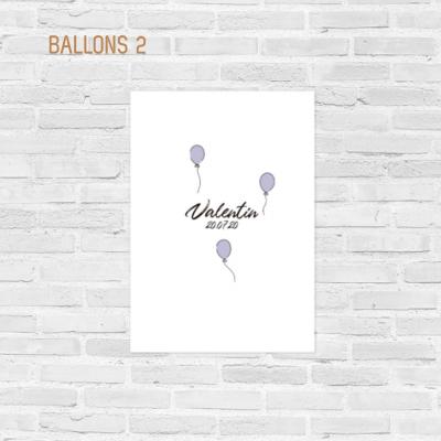 Affiche de naissance Ballons 2