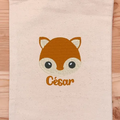 Pochette Brodée César le Renard