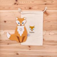 La grande pochette et le doudou Gaspard le Renard