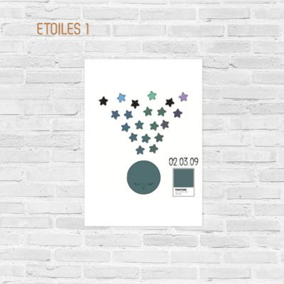 Affiche de naissance Etoiles 1