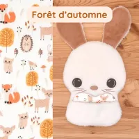 Un doudou qui permet à bébé de mieux dormir, c'est Gabin le Lapin et son coussinet forêt d'automne qui porte votre odeur