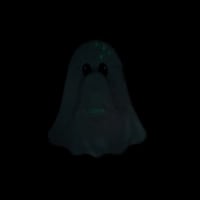 Le prénom du doudou d'aide à la séparation Côme le Fantôme brille dans le noir - Atelier Bombus