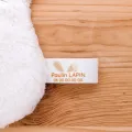 Étiquettes personnalisées pour doudous perdus avec texte et numéro de téléphone. Motif Lapin. Retrouvez rapidement le doudou égaré !
