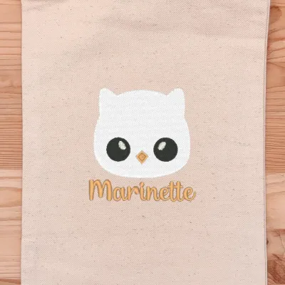 Pochette Brodée Marinette la Chouette