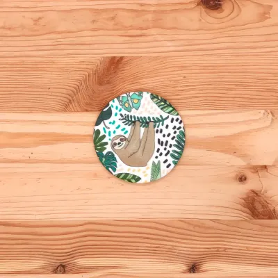 Le miroir de poche avec un tissu motif Jungle