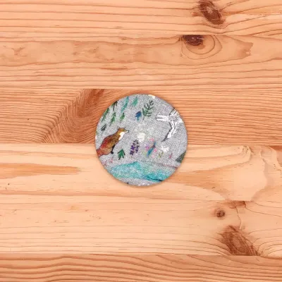 Le miroir de poche avec un tissu motif Nature Sauvage