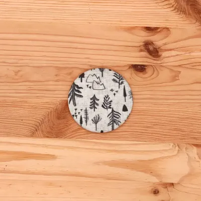 Le miroir de poche avec un tissu motif Petite Forêt