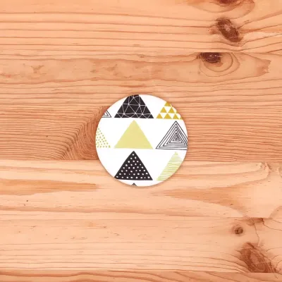 Le miroir de poche avec un tissu motif Triangle