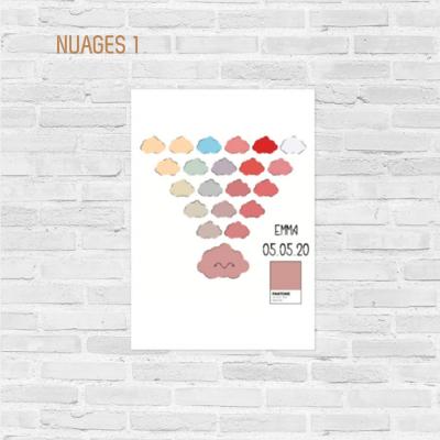 Affiche de naissance Nuages 1