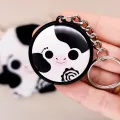 Porte-clés Meuulky – dragorn noir et blanc façon vache – accessoire fait main et original