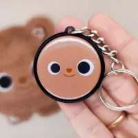 Porte-clés Toffuzz – dragorn marron biscuit – accessoire mignon et fait main en France