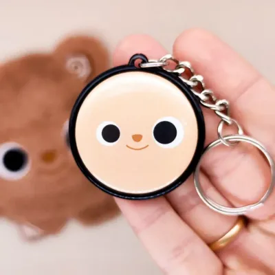 Porte-clés Toffuzz – dragorn marron biscuit – accessoire mignon et fait main en France