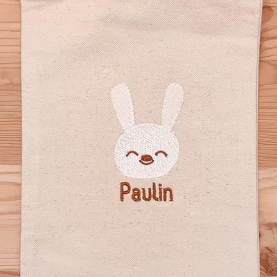 Pochette Brodée Paulin le Lapin