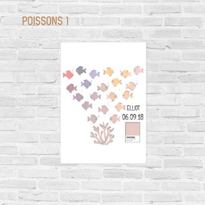 Affiche de naissance Poissons 1
