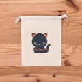 La petite pochette en coton bio certifié GOTS coordonnée au doudou Salema le Chat